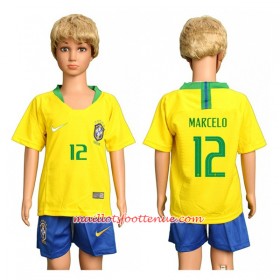 Maillot/Tenue Brésil Marcelo 12 Enfant Domicile Coupe du monde 2018